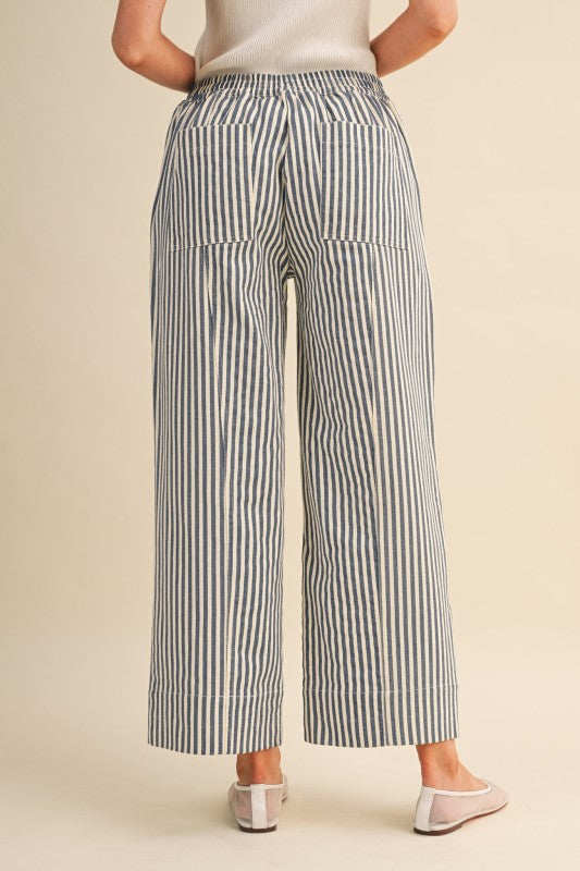 Navy Striped Pants
