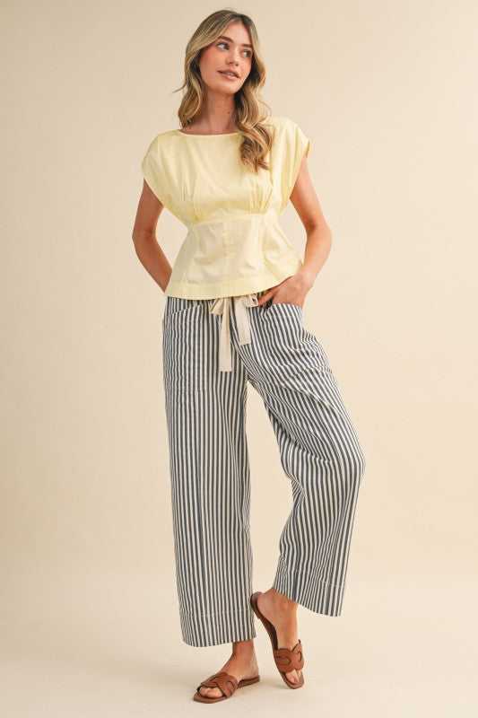 Navy Striped Pants