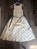 Cream/Blue Polkadot Dress