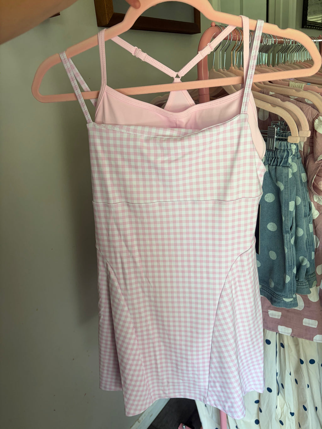 Pink Gingham Athletic Dress
