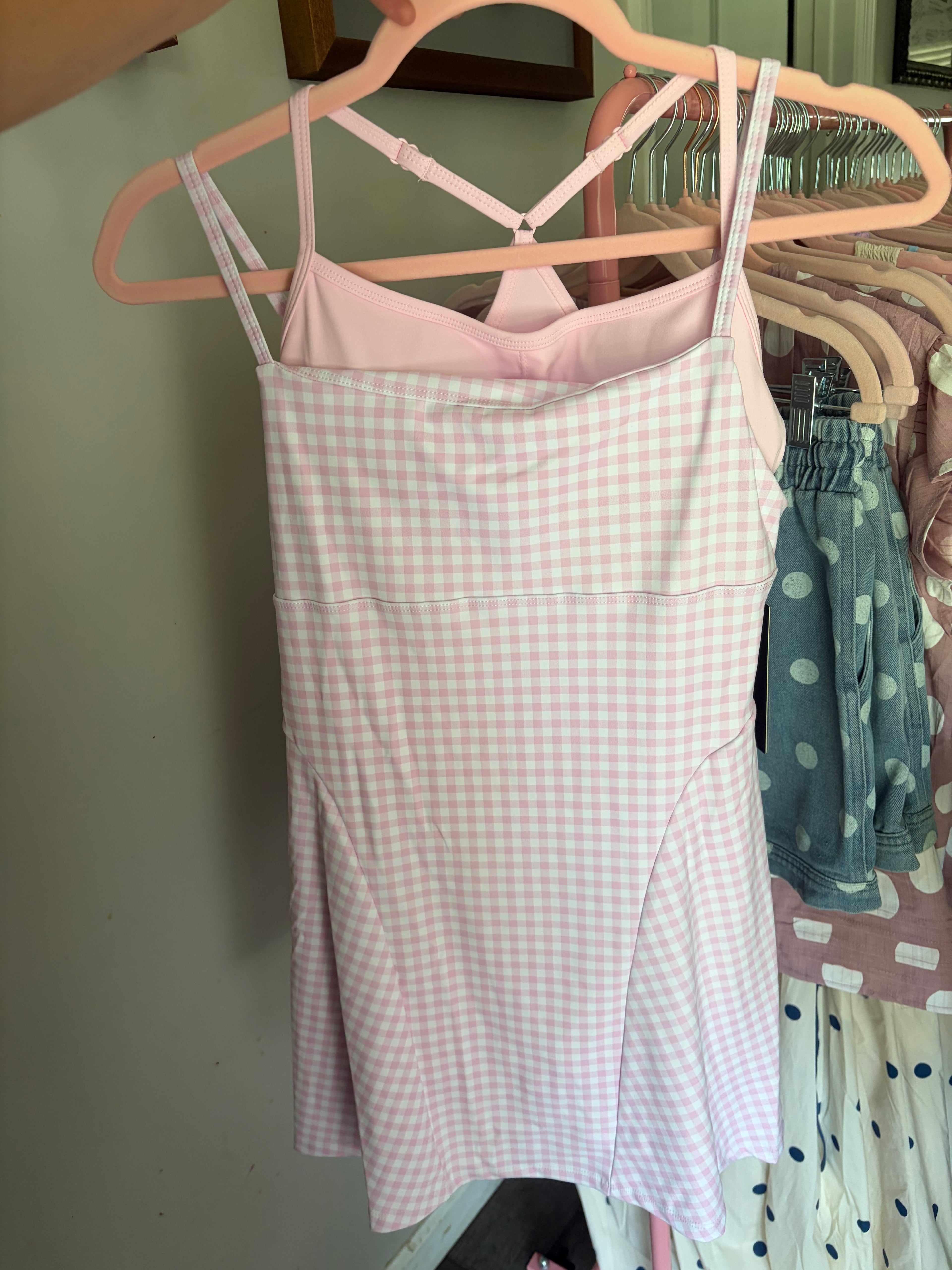 Pink Gingham Athletic Dress