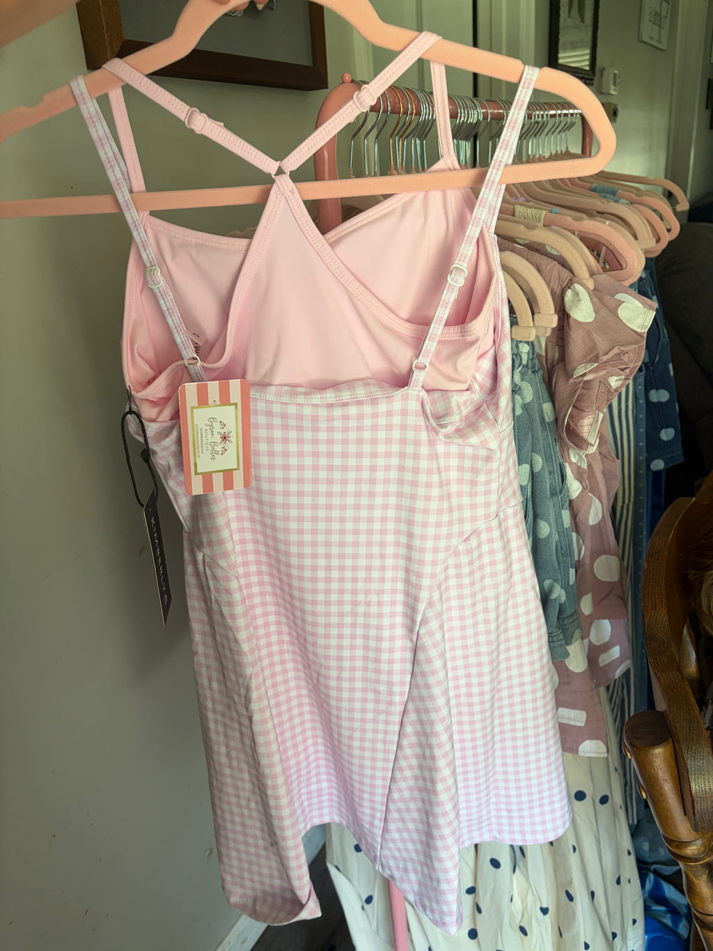 Pink Gingham Athletic Dress