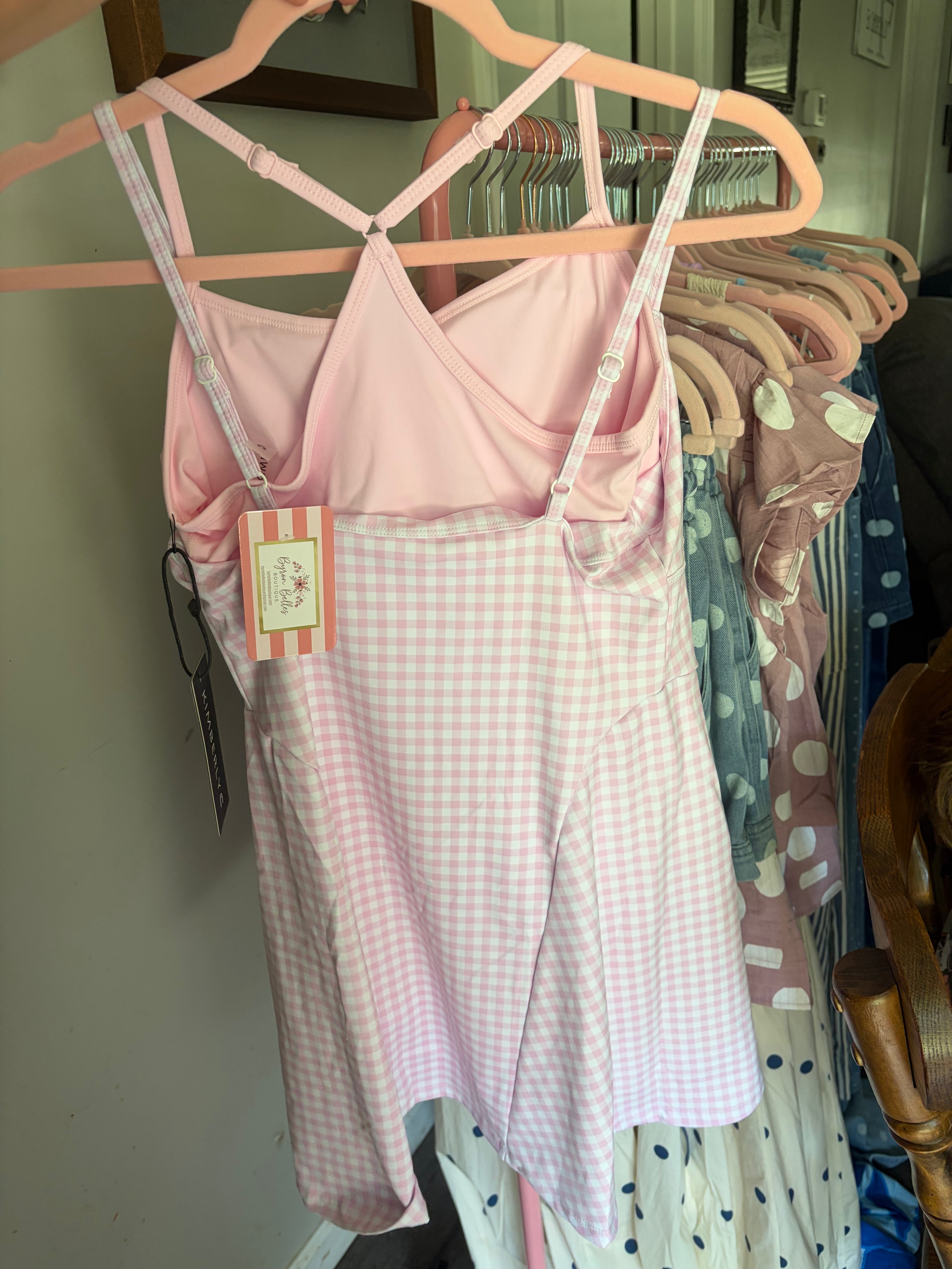 Pink Gingham Athletic Dress