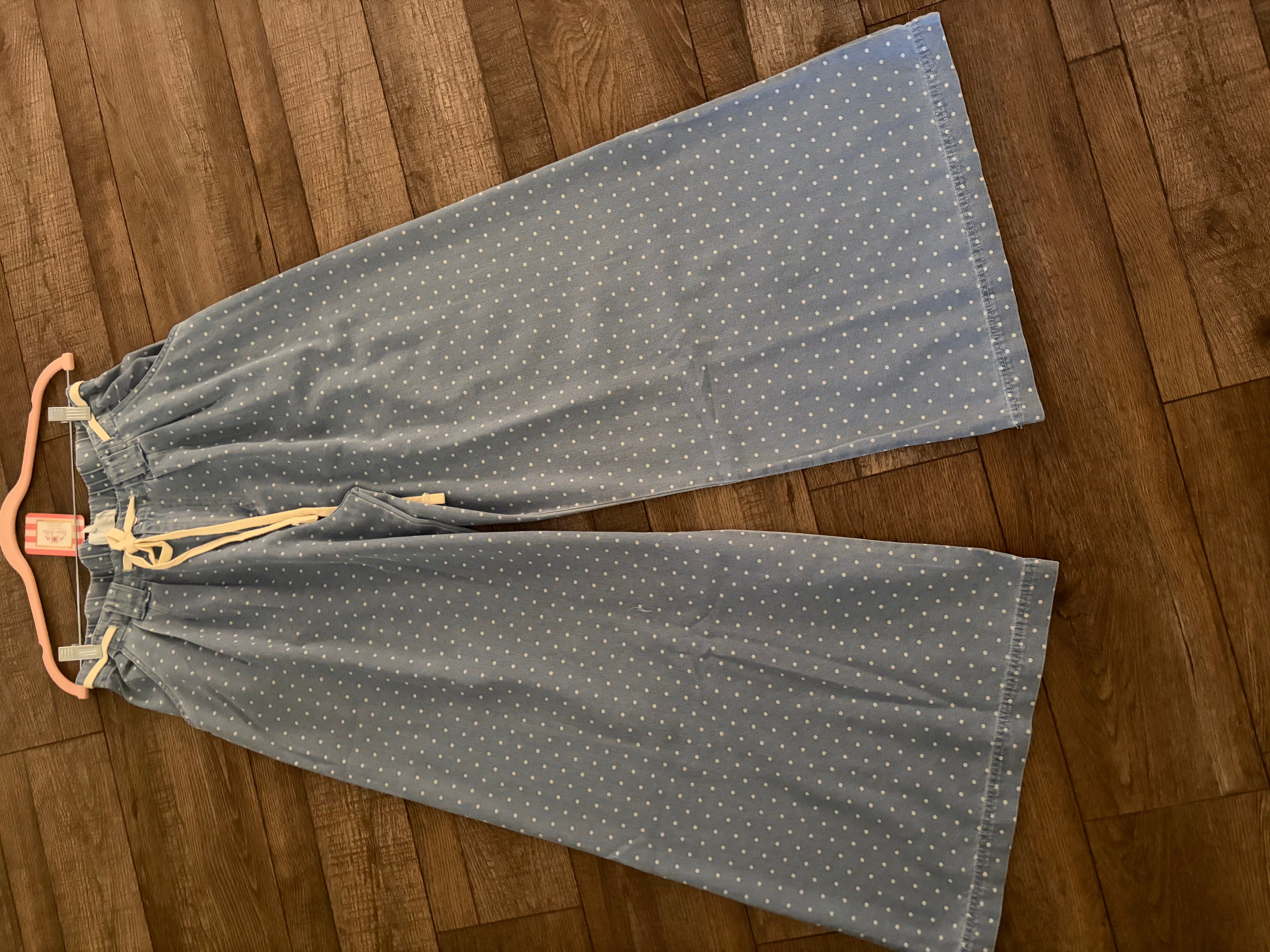Wide Leg Polkadot Denim