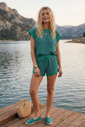 Navy & Green Striped Set