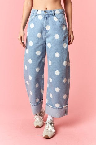 Cuffed Polkadot Jeans