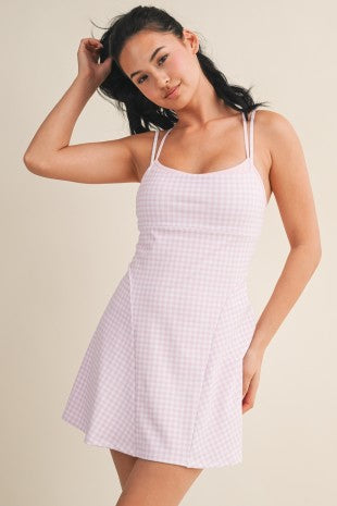 Pink Gingham Athletic Dress