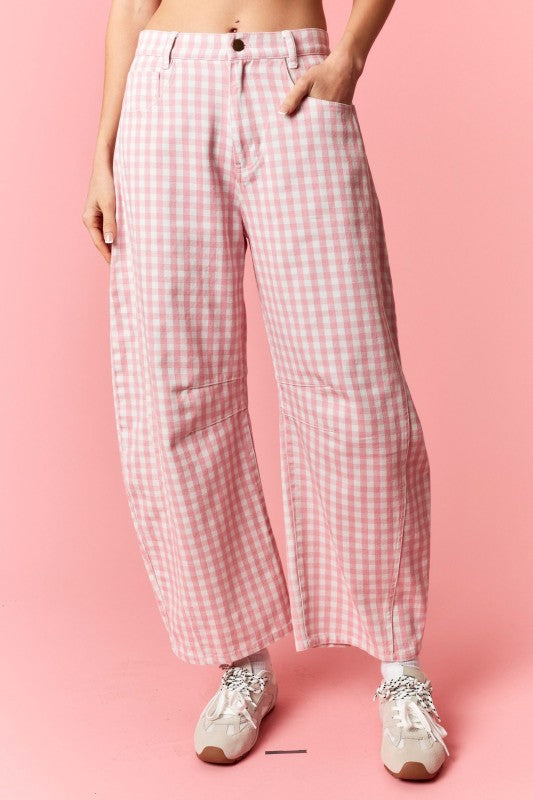 Pink Gingham Pants