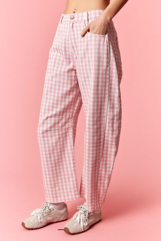 Pink Gingham Pants