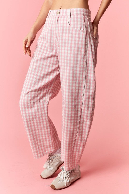 Pink Gingham Pants