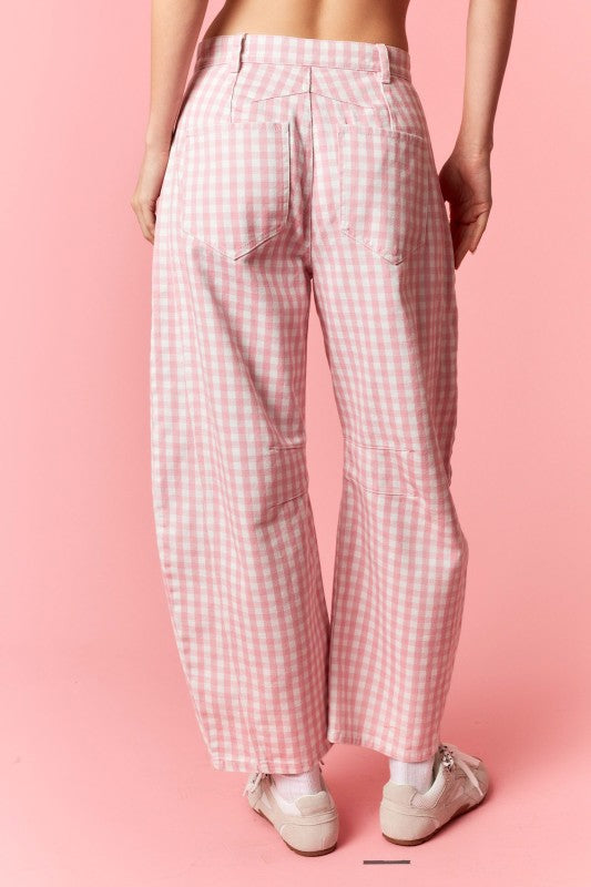 Pink Gingham Pants