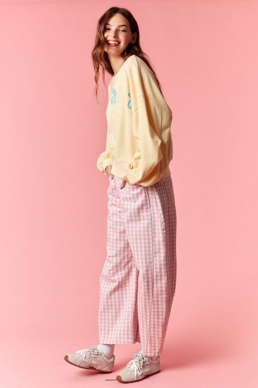 Pink Gingham Pants