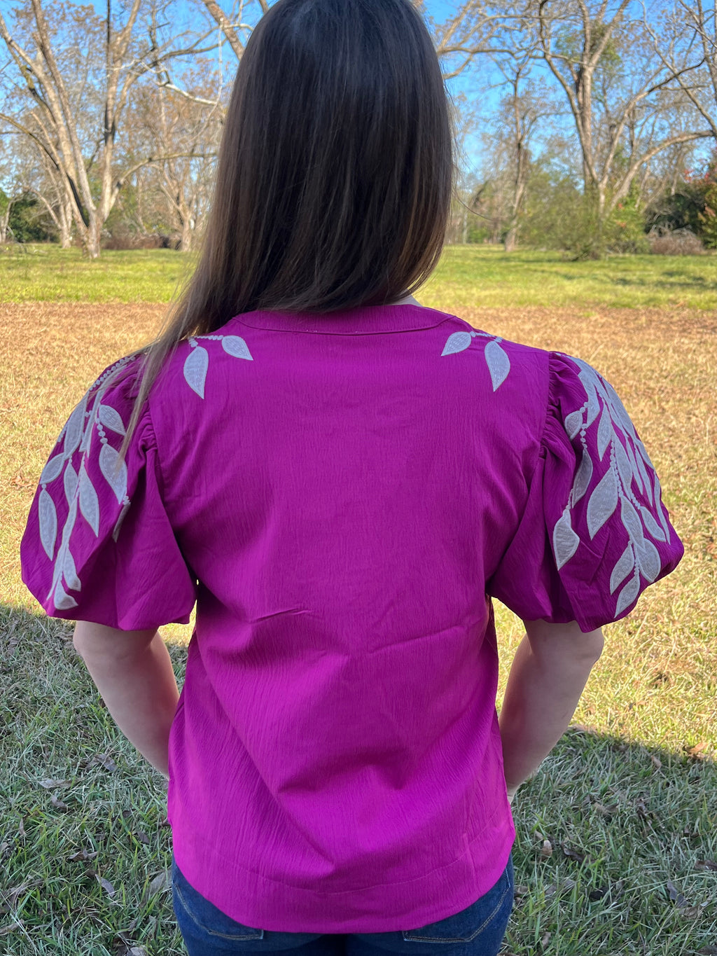 Magenta Short Sleeve Top