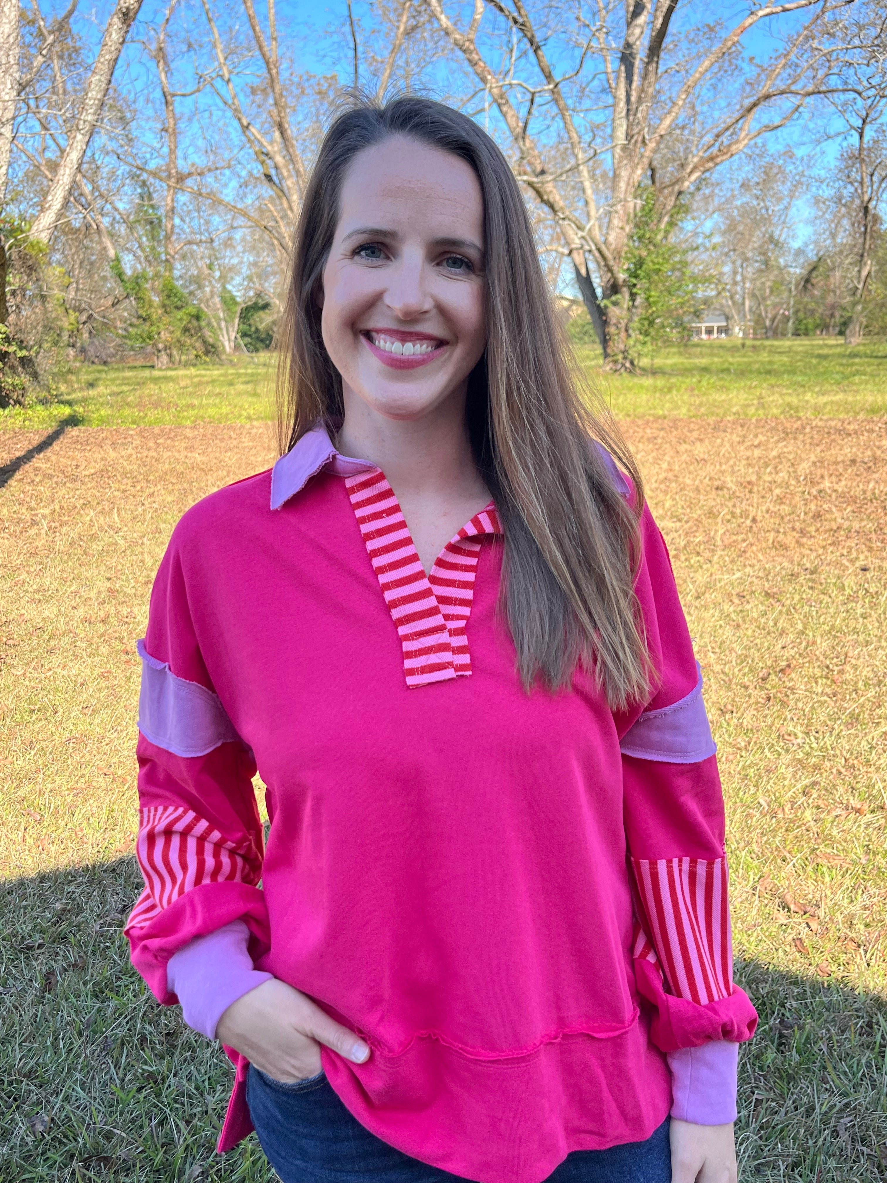 Fuchsia Long Sleeve Top