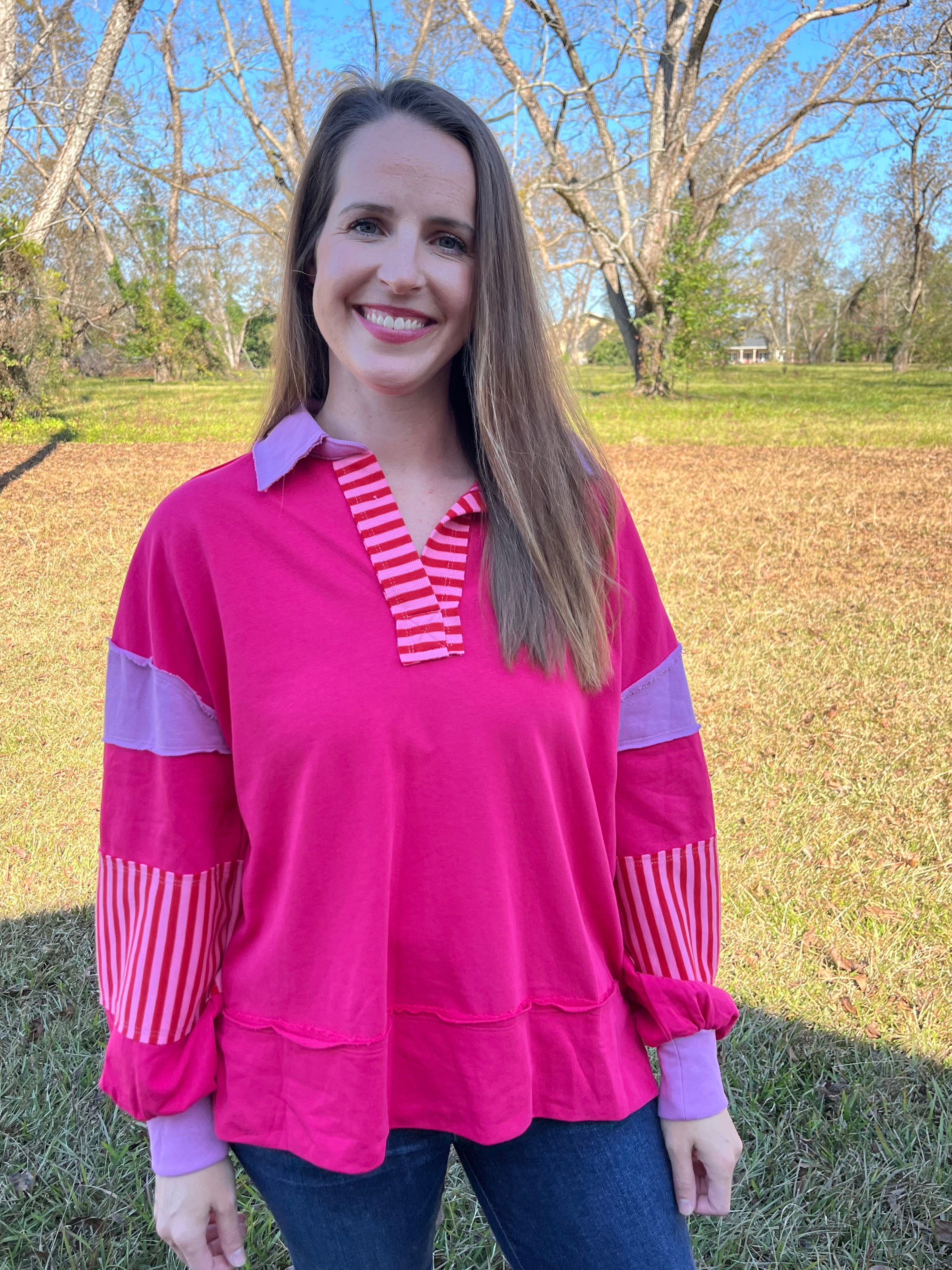Fuchsia Long Sleeve Top