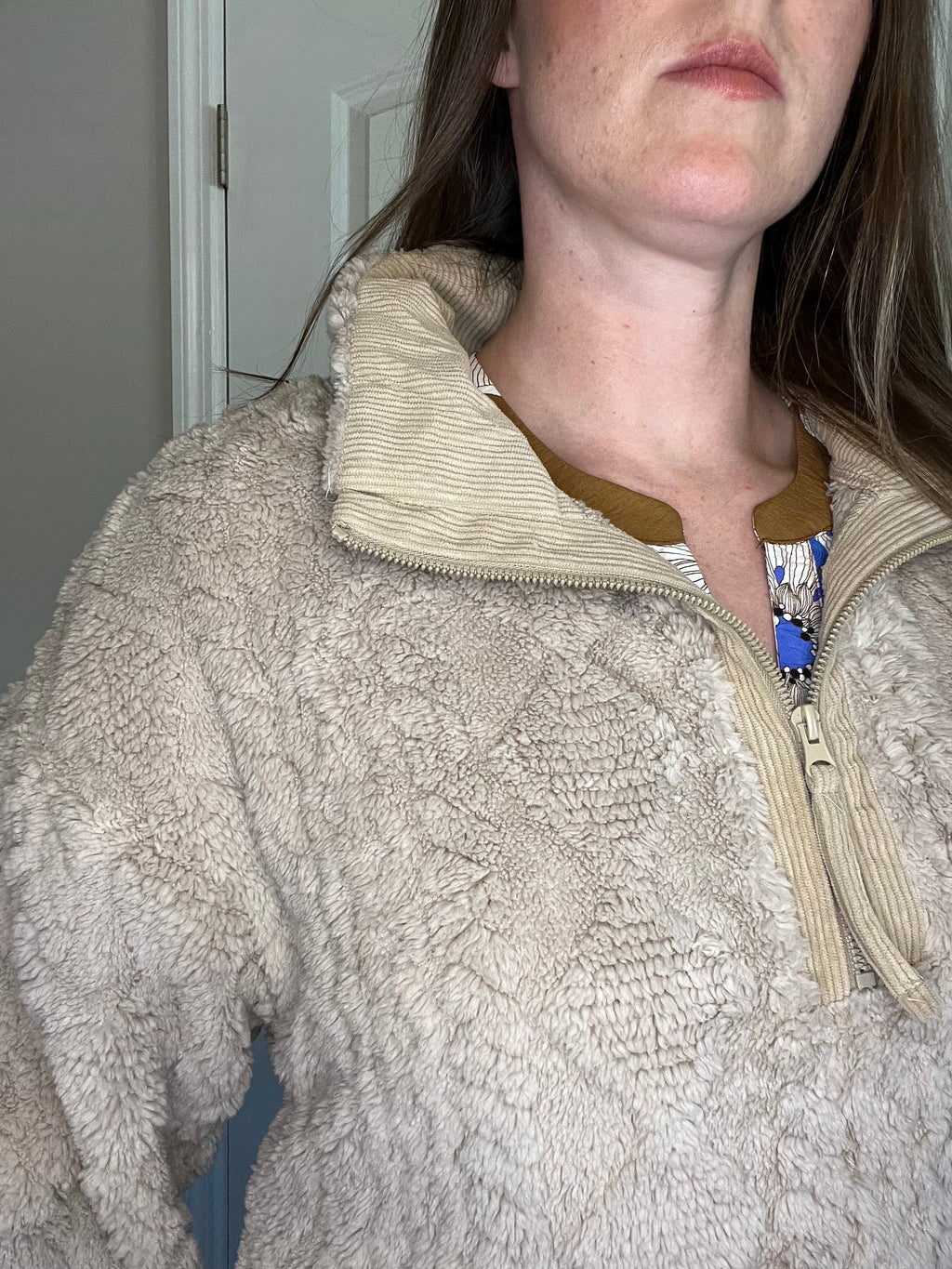 Argyle Textured Fur Jacket