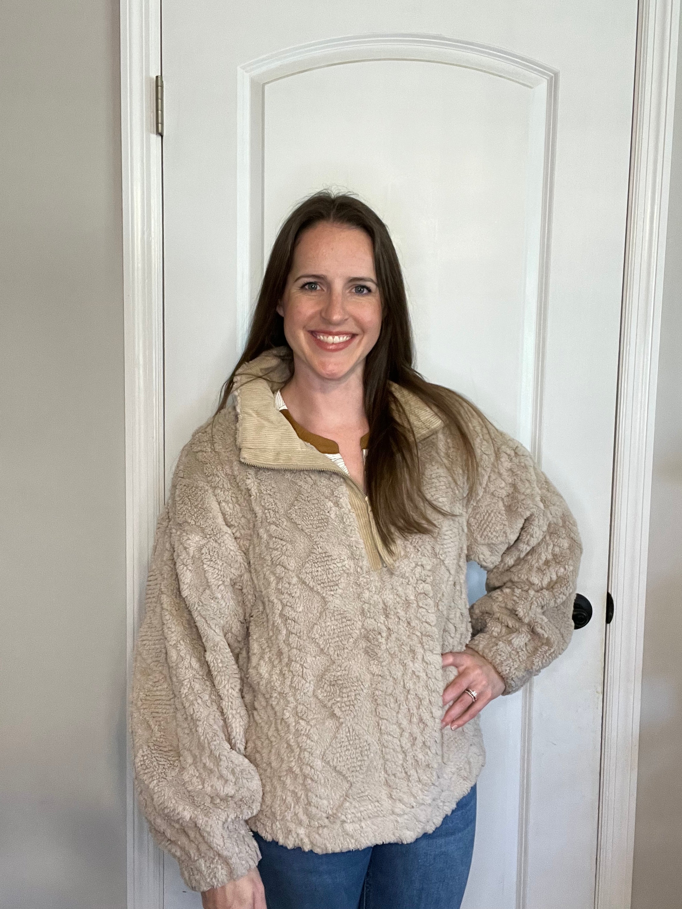 Argyle Textured Fur Jacket