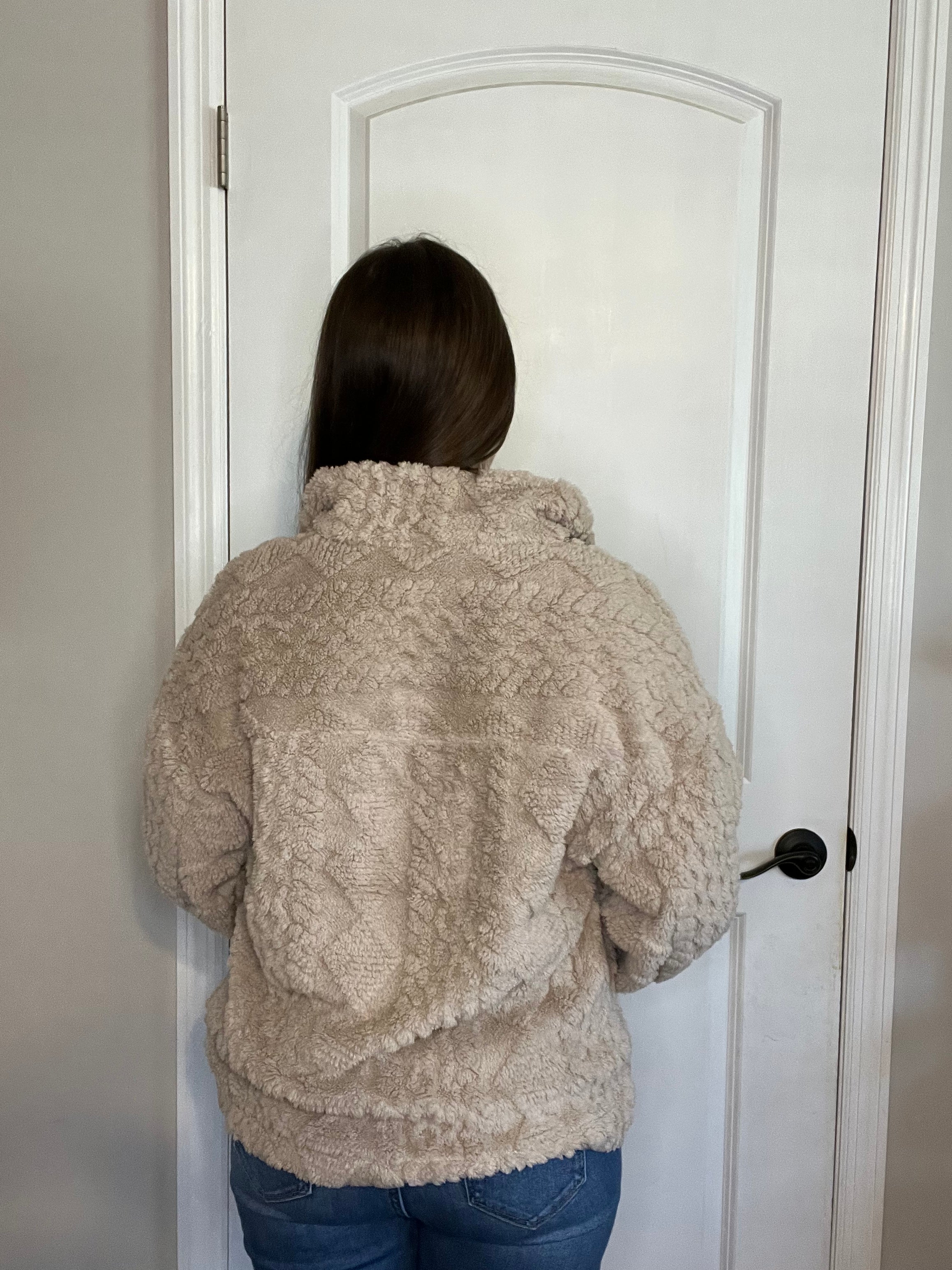 Argyle Textured Fur Jacket