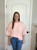 Striped Oversized Short Sleeve Top