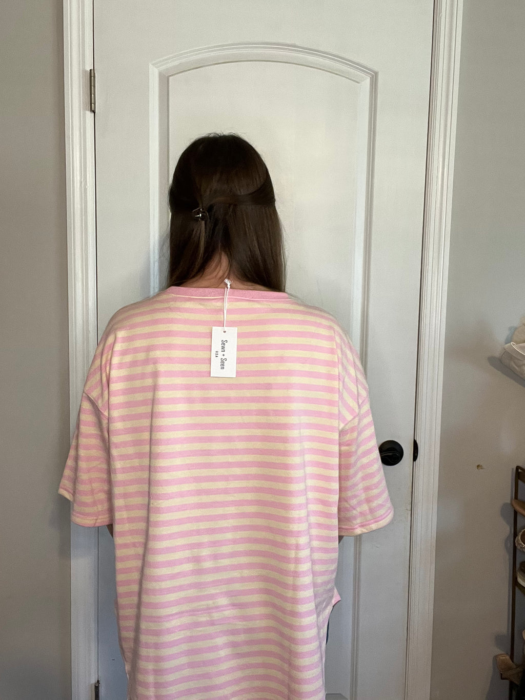 Striped Oversized Short Sleeve Top