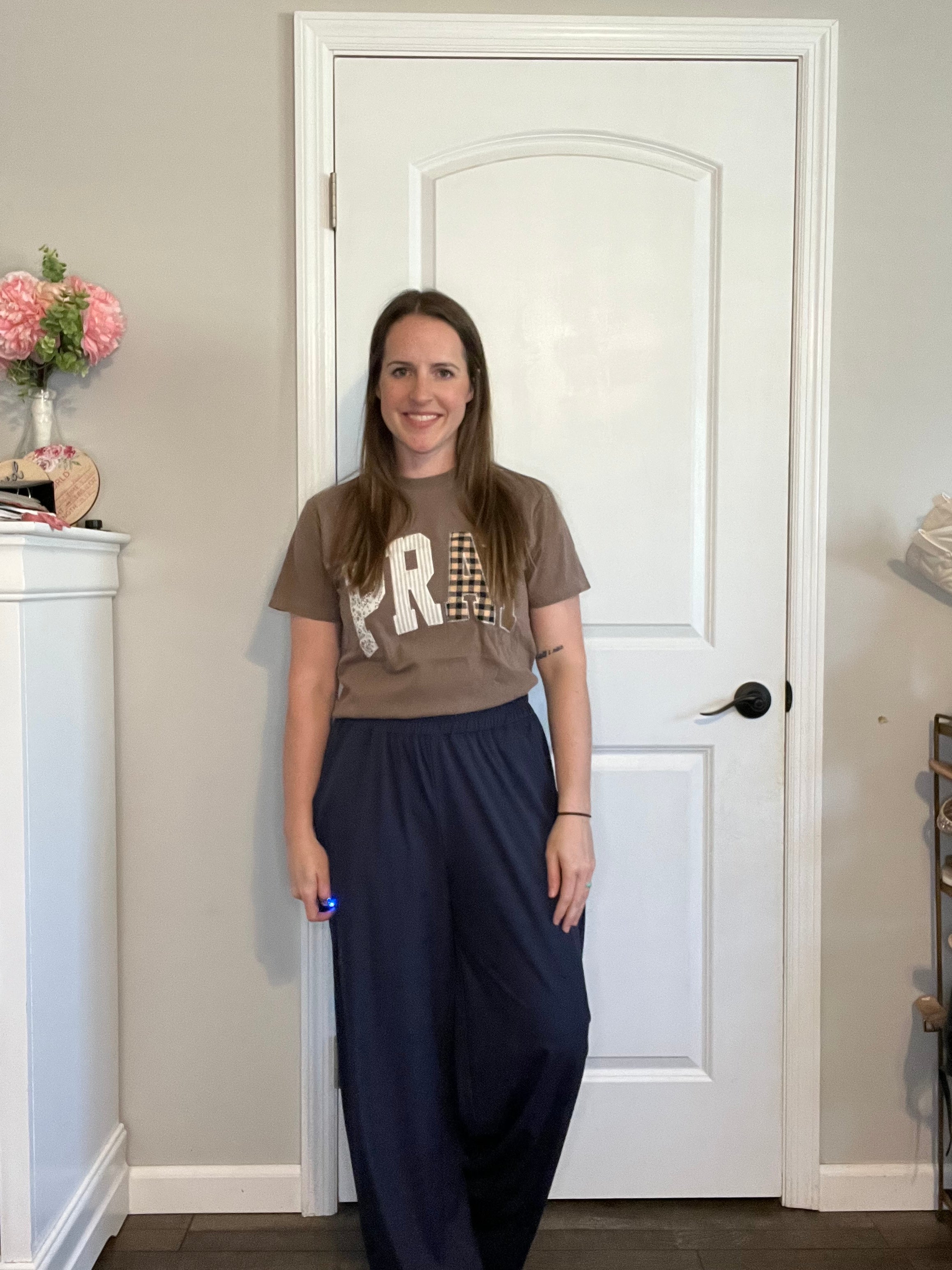 Navy Blue Wide Leg Pants