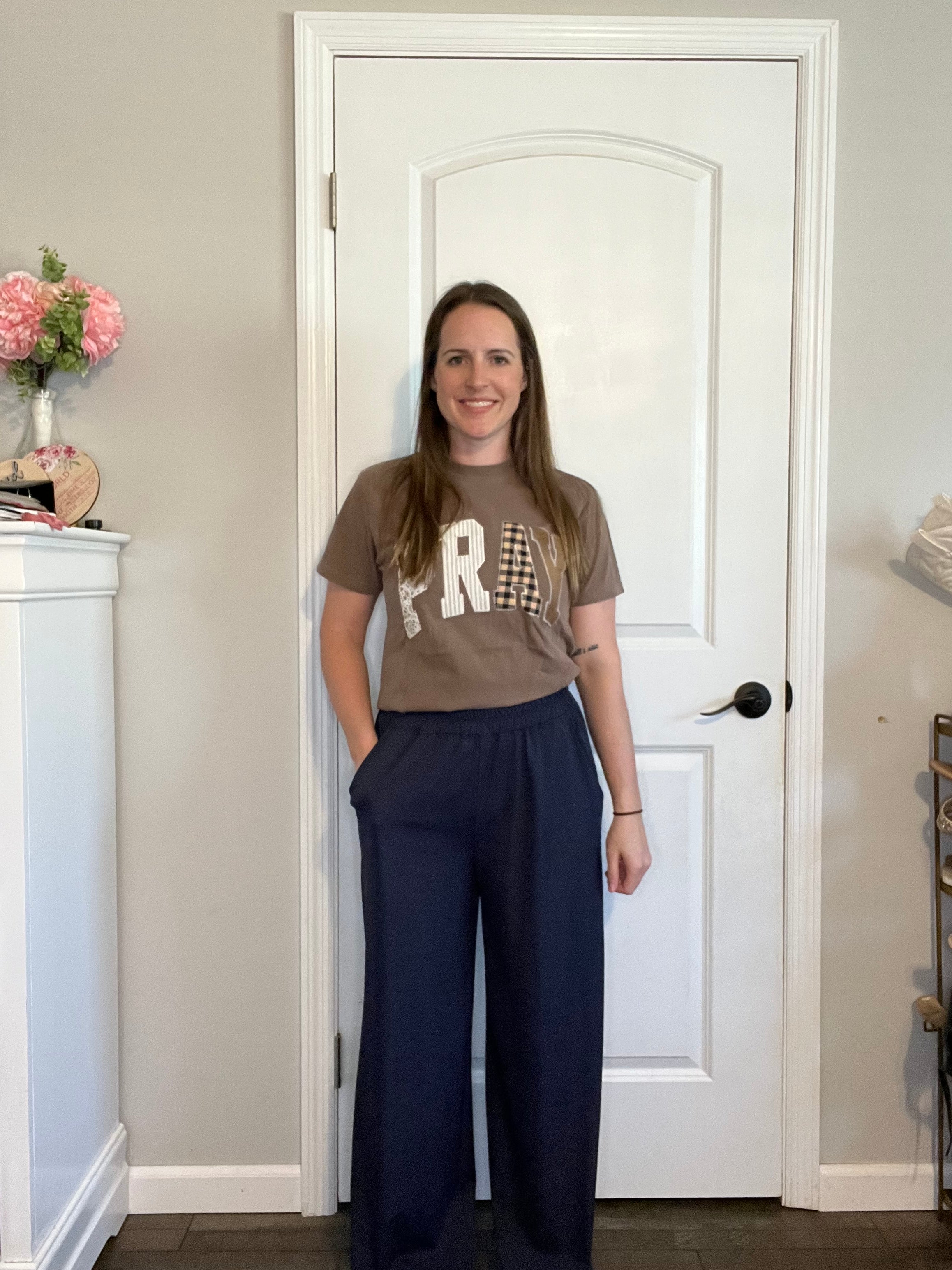Navy Blue Wide Leg Pants