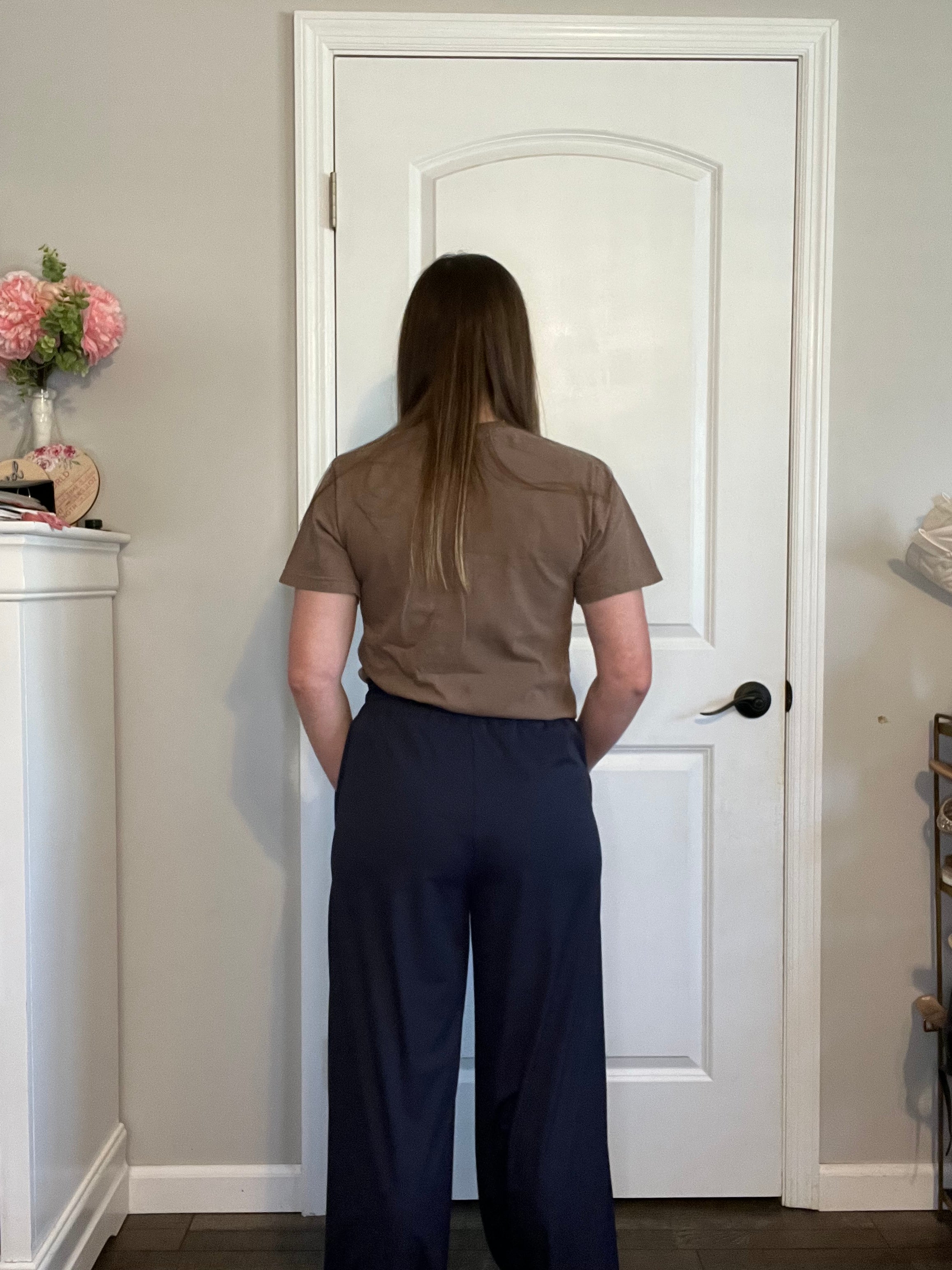 Navy Blue Wide Leg Pants