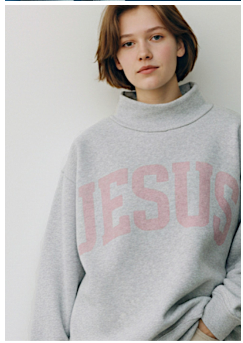 JESUS & GOD IS GOOD Reversible Mockneck Sweatshirt