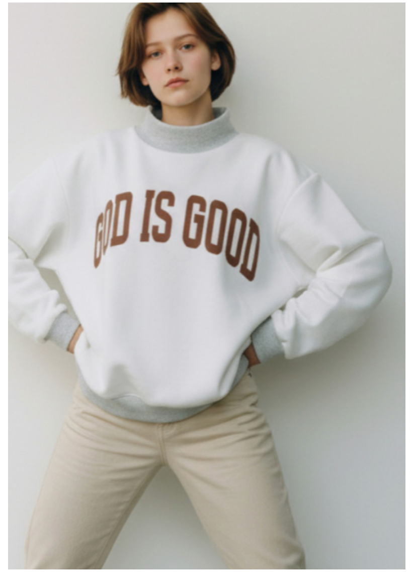 JESUS & GOD IS GOOD Reversible Mockneck Sweatshirt