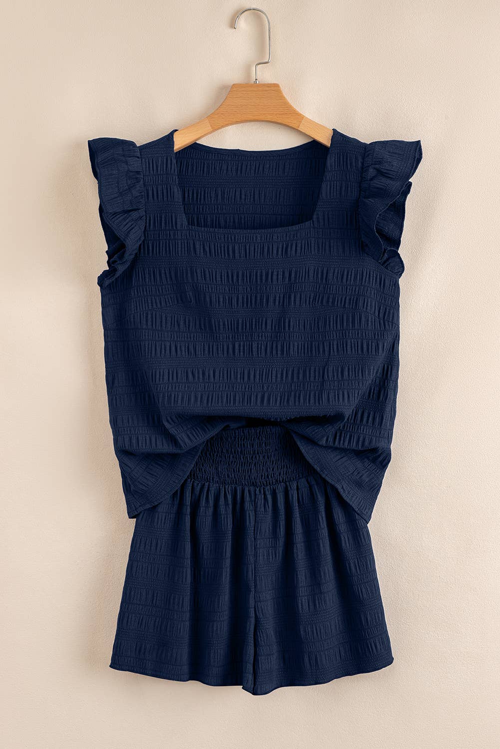 Ruffled Sleeve Top and Bottom Set
