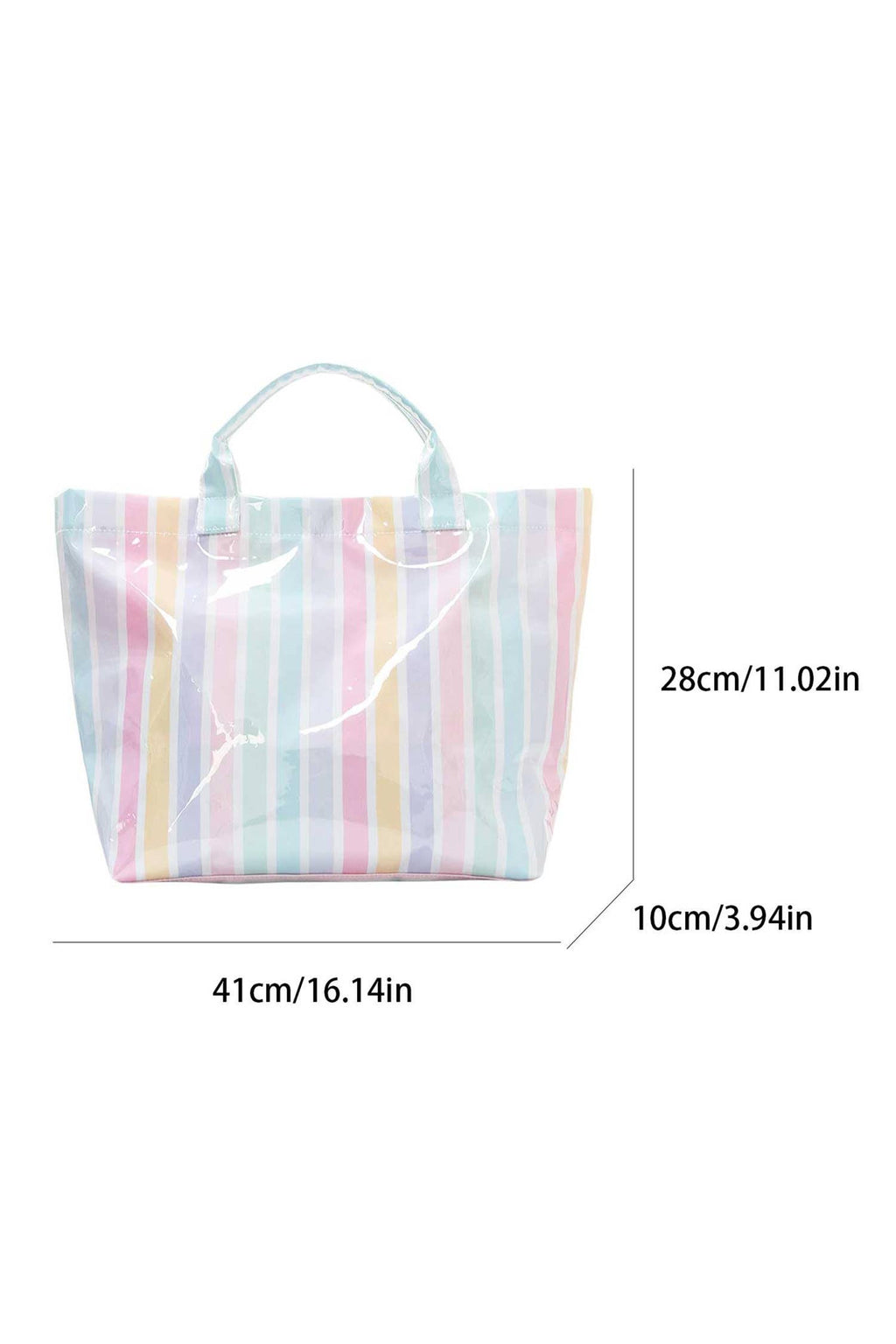 Glossy Striped Large Tote Bag